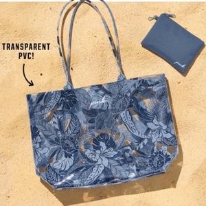 Victoria's Secret PINK Tropical Blue Floral Tote NEW